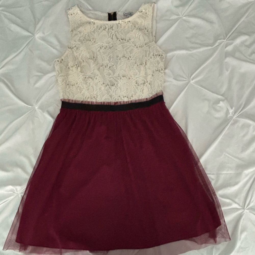 Speechless Cream Lace Dress with Sequin Detail